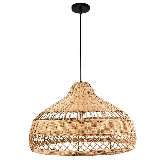 Boho Hand-Woven Rattan Pendant Light