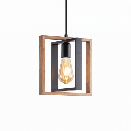 Rowan Wood and Metal Rustic Pendant Light