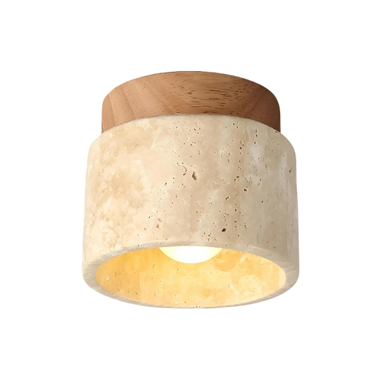 The Yellow Stone Japandi Travertine Ceiling Light