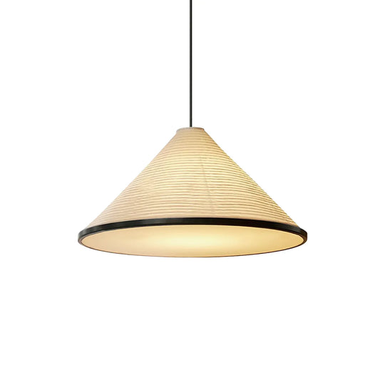 Shoto Serenity paper pendant light, cone shade with black edge, product view