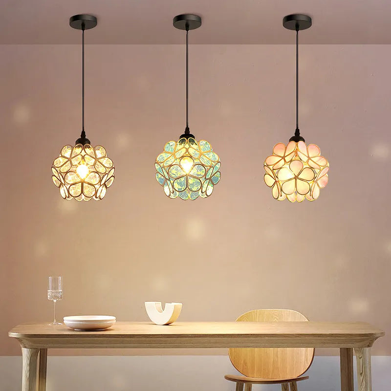 Nordic Handmade Brass Glass Pendant Light