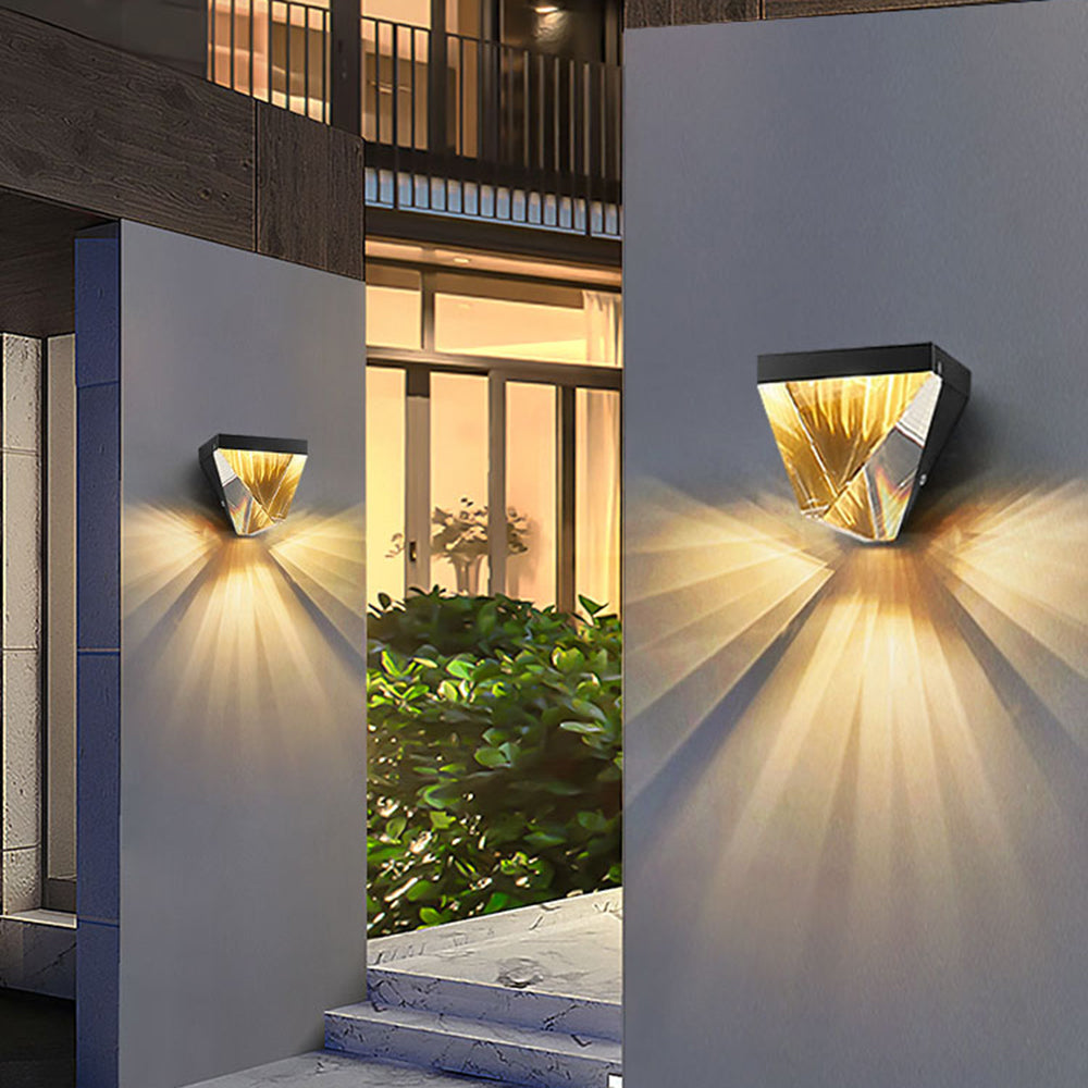 Waterproof Diamond Shape Metal Crystal IP65 Waterproof Outdoor Wall Light