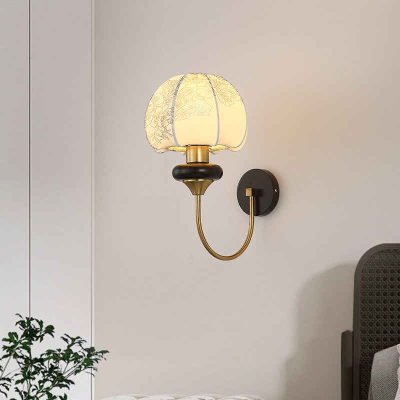 Traditional Pattern Fabric Wall Light