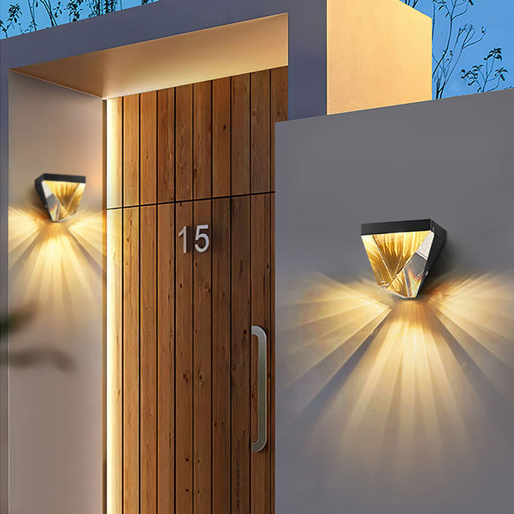 Waterproof Diamond Shape Metal Crystal IP65 Waterproof Outdoor Wall Light