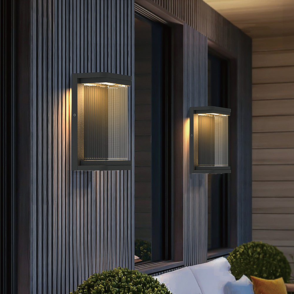 Minimalist Rectangular Glass  IP65 Waterproof Outdoor Wall Light