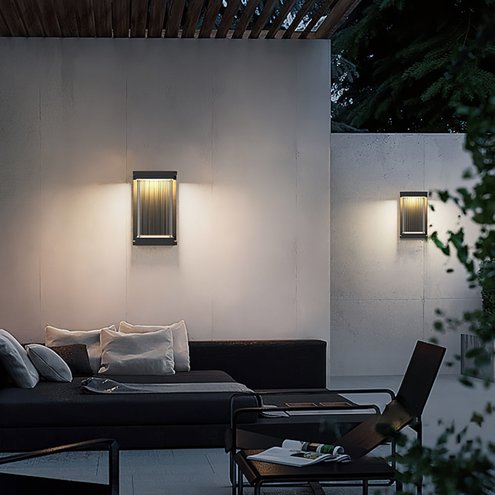 Minimalist Rectangular Glass  IP65 Waterproof Outdoor Wall Light