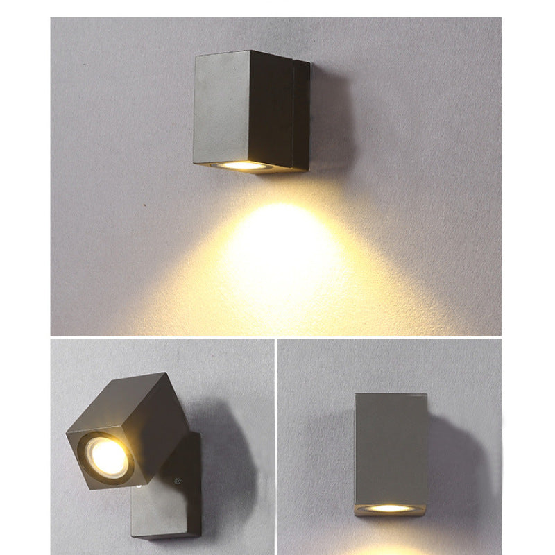 Outdoor Rotatable Metal Spotlight Wall Light