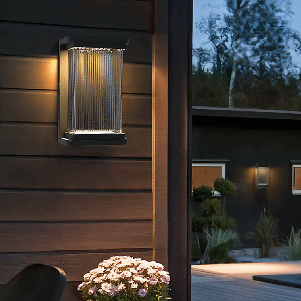 Minimalist Rectangular Glass  IP65 Waterproof Outdoor Wall Light