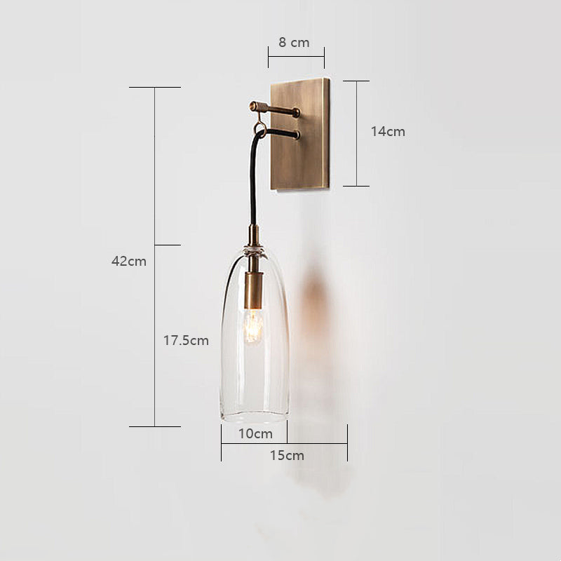 Designer Copper Transparent Glass Wall Light
