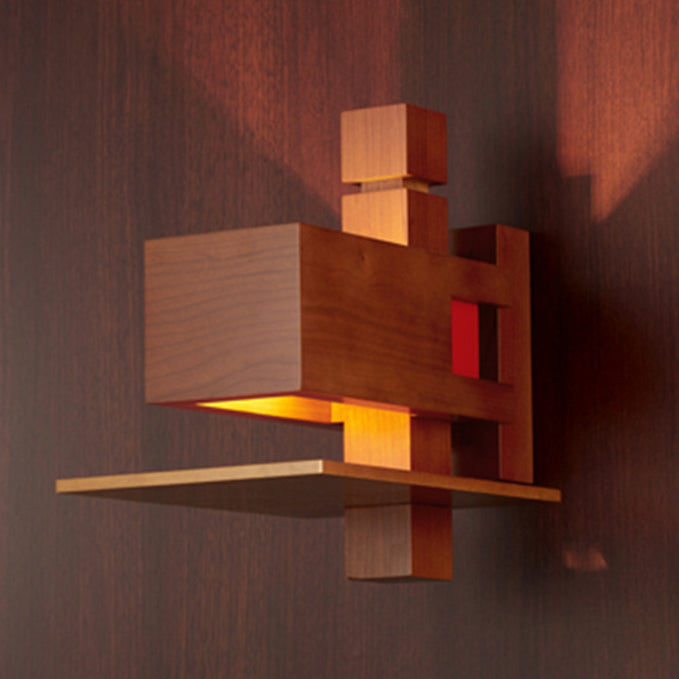 Creative Brick Red Wooden Wall Light