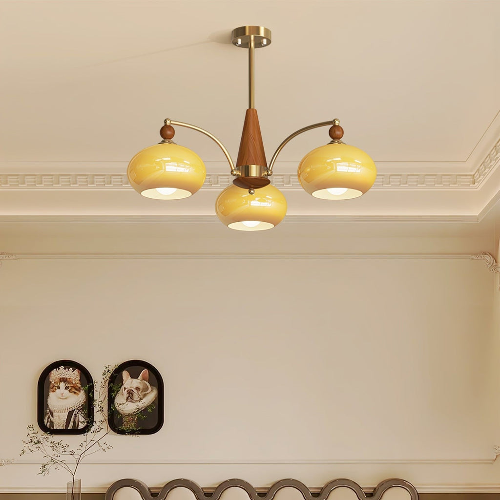 Retro Calliope Cream Wind Glass Chandelier