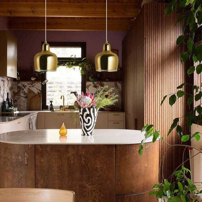 Golden Bell Shaped Nordic Steel Pendant Light