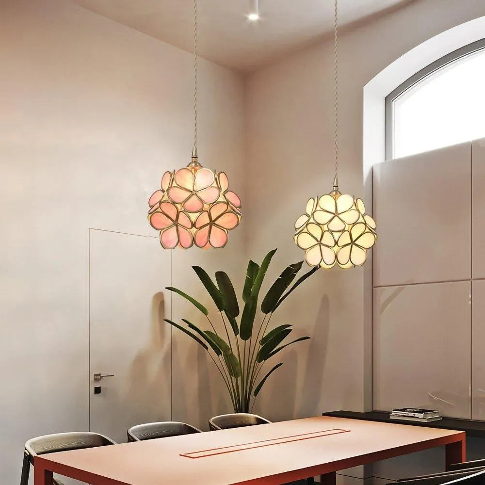 Nordic Handmade Brass Glass Pendant Light