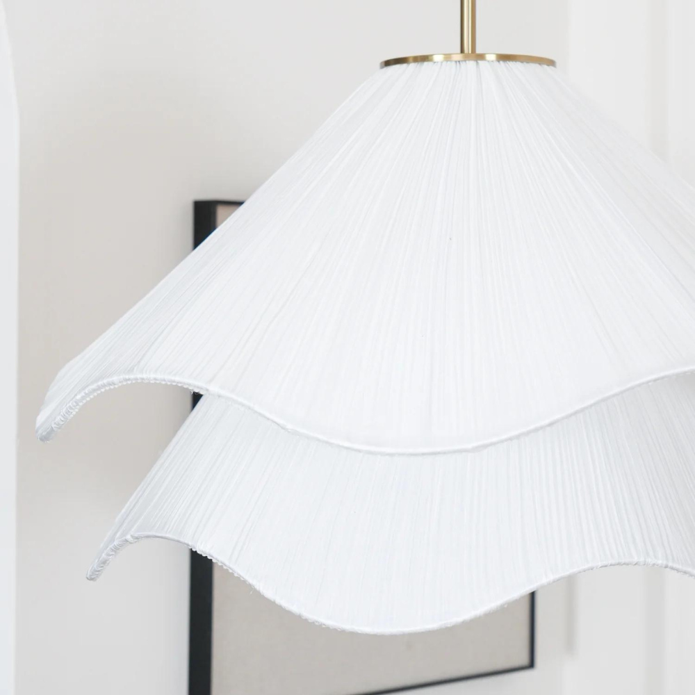 Radiance of Serenity Fabric Japandi Pendant Light