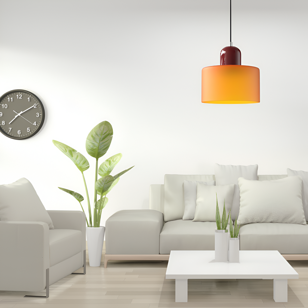 Nordic Iron Body Two-Tone Glass Pendant Light