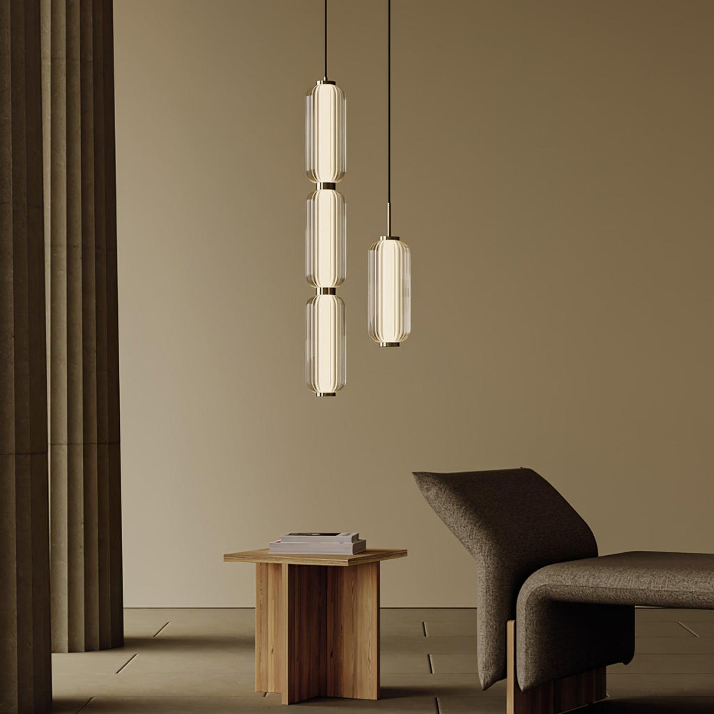 Elma Linear Striped Glass LED Pendant Light