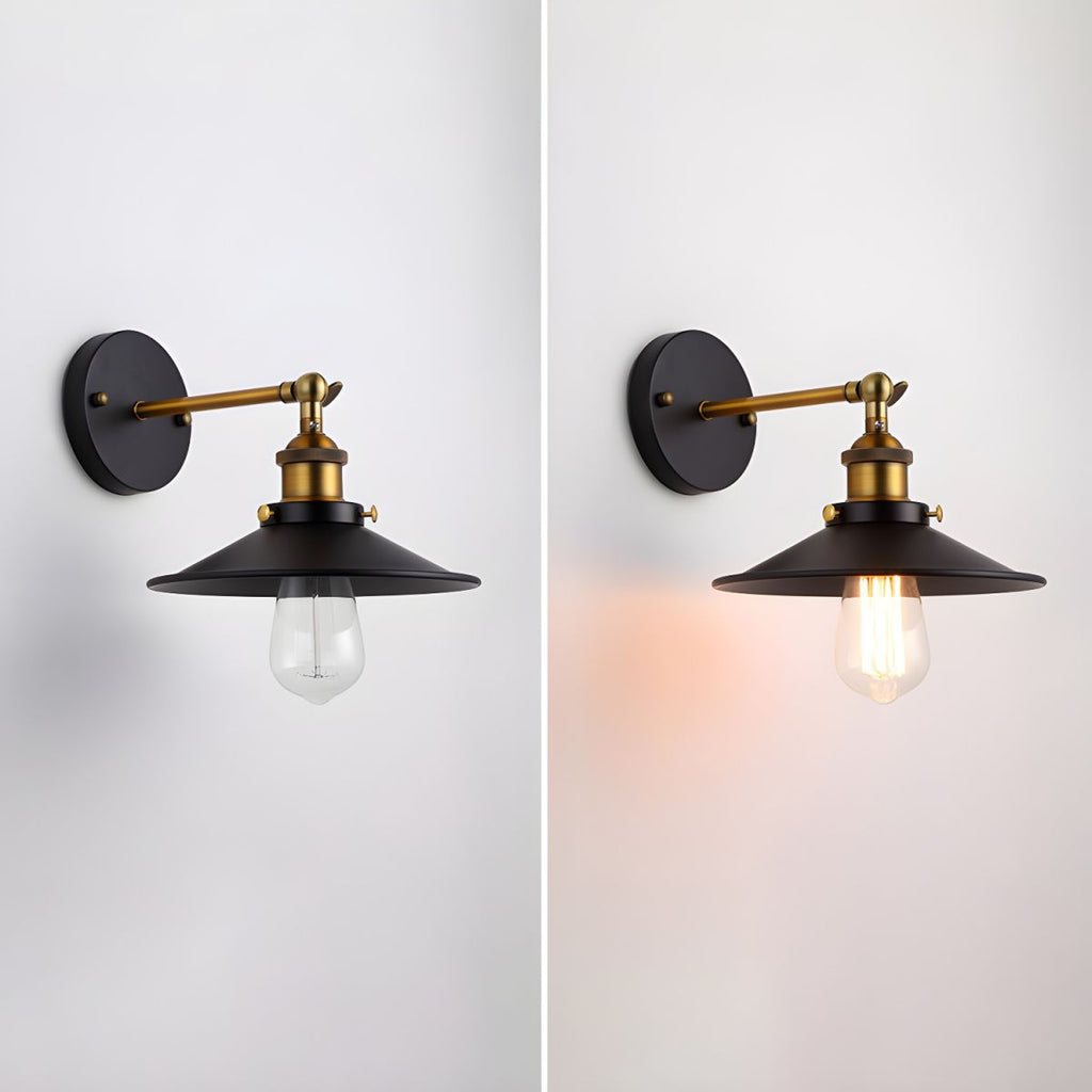 Retro Industrial Style Metal Saucer Shade Wall Light