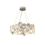 Crystal Shade Elegant Chrome One-Tier Chandelier