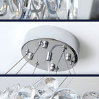 Crystal Shade Elegant Chrome One-Tier Chandelier
