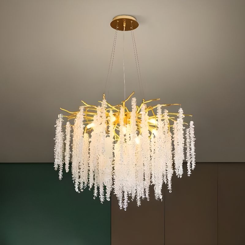 Elegant Crystal Aluminum Ceiling Chandelier