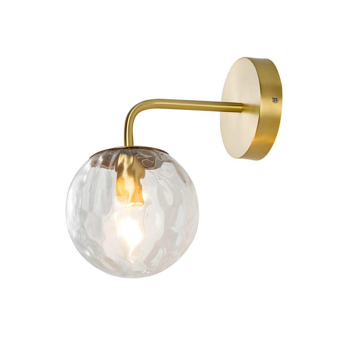 Modern Retro Rippled Glass Sphere Wall Light