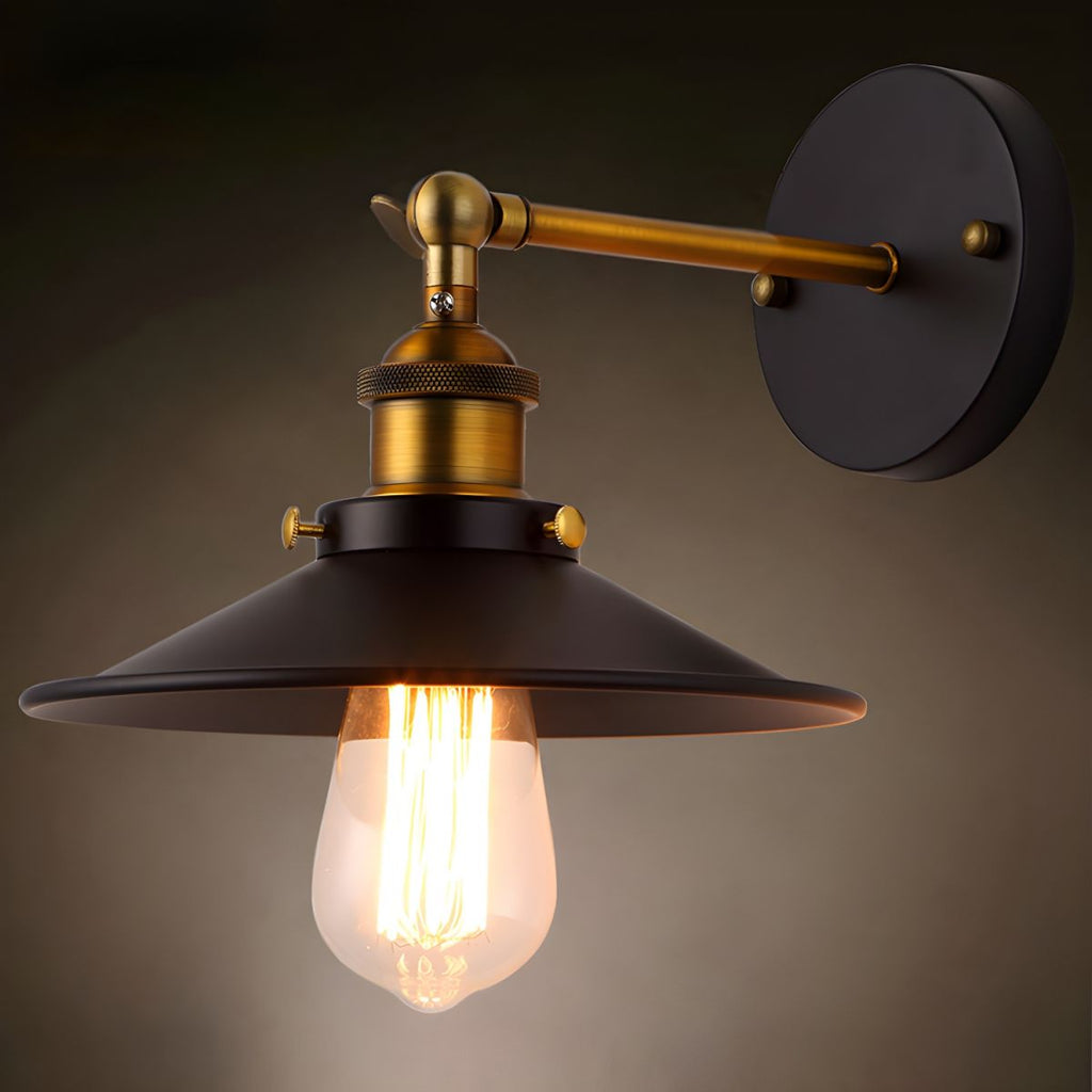 Retro Industrial Style Metal Saucer Shade Wall Light