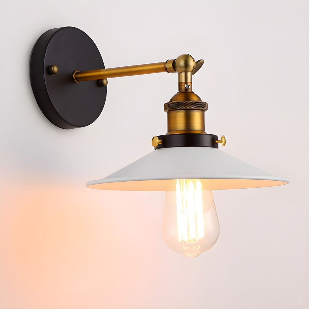 Retro Industrial Style Metal Saucer Shade Wall Light