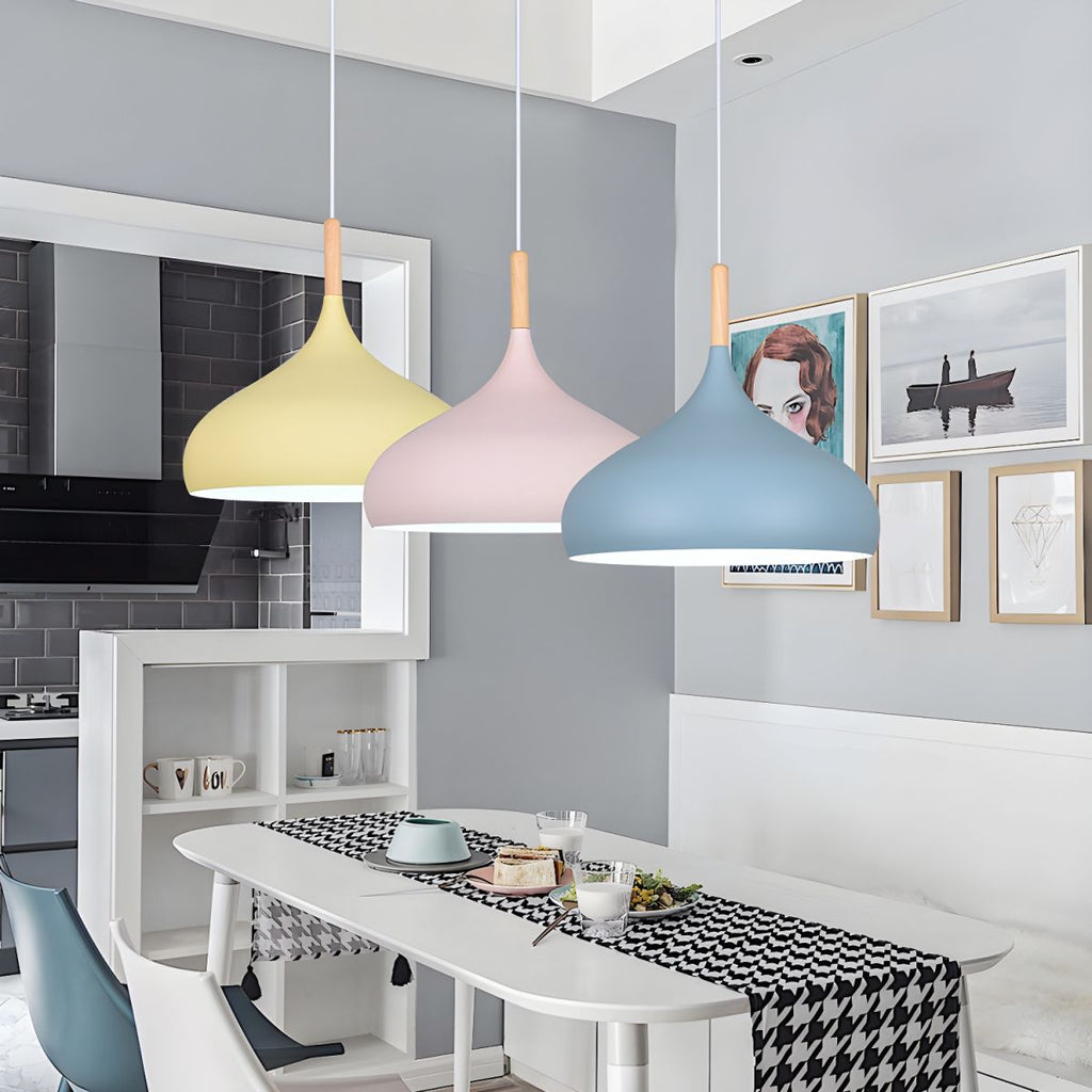 Nordic Wood Macaroon Pendant Light