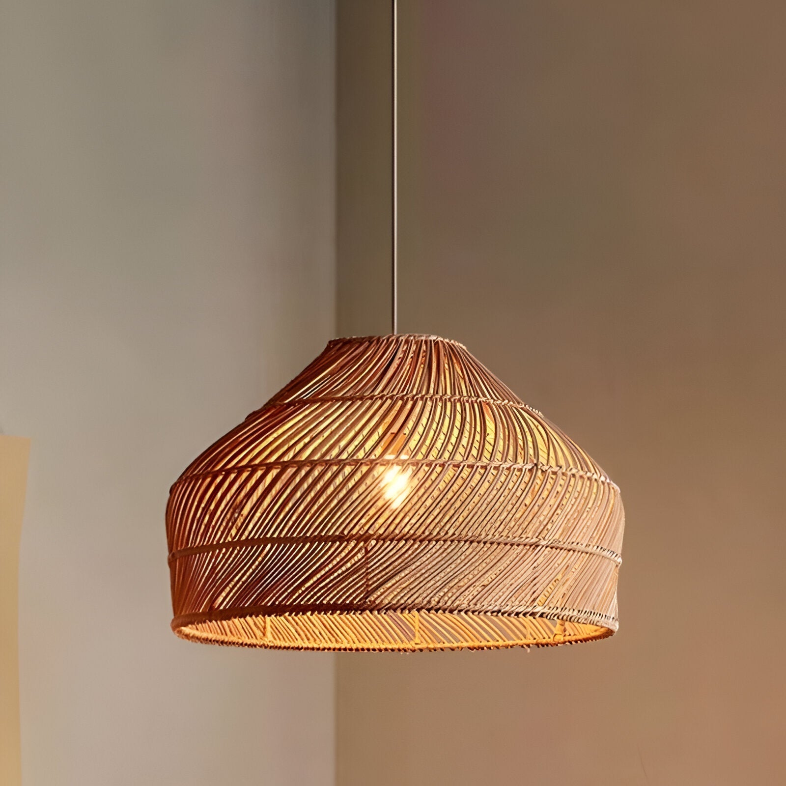 Cocoa Cane Rattan Pendant Light