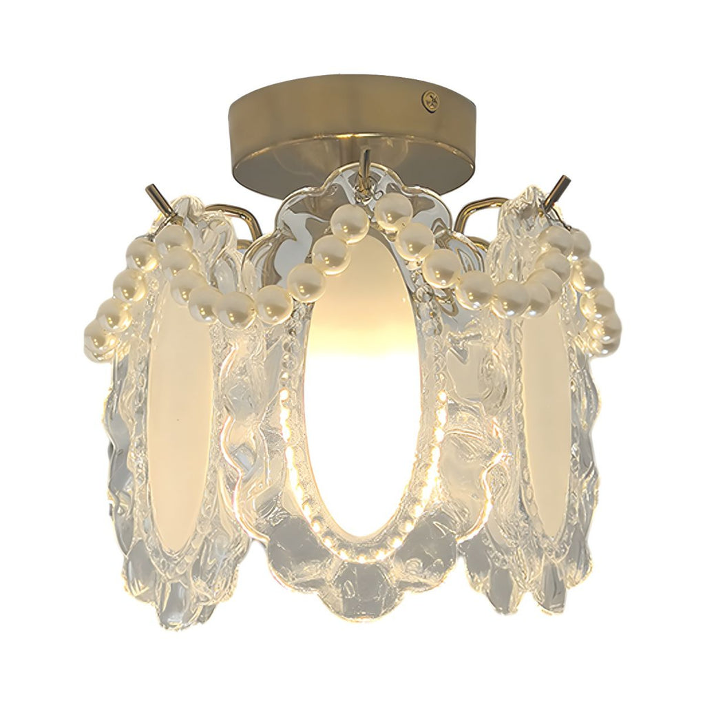 Modern White Semi-Flush Mount Ceiling Light