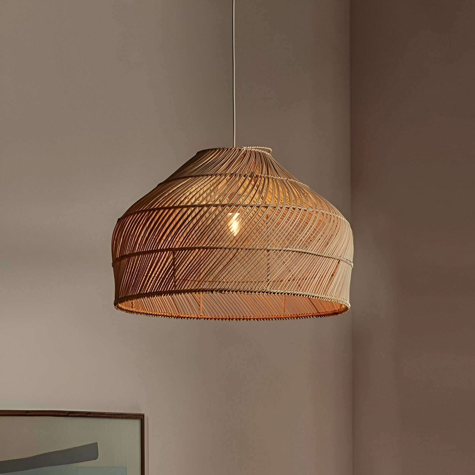 Cocoa Cane Rattan Pendant Light