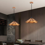 Sora Cone Wabi-Sabi Wood Pendant Light