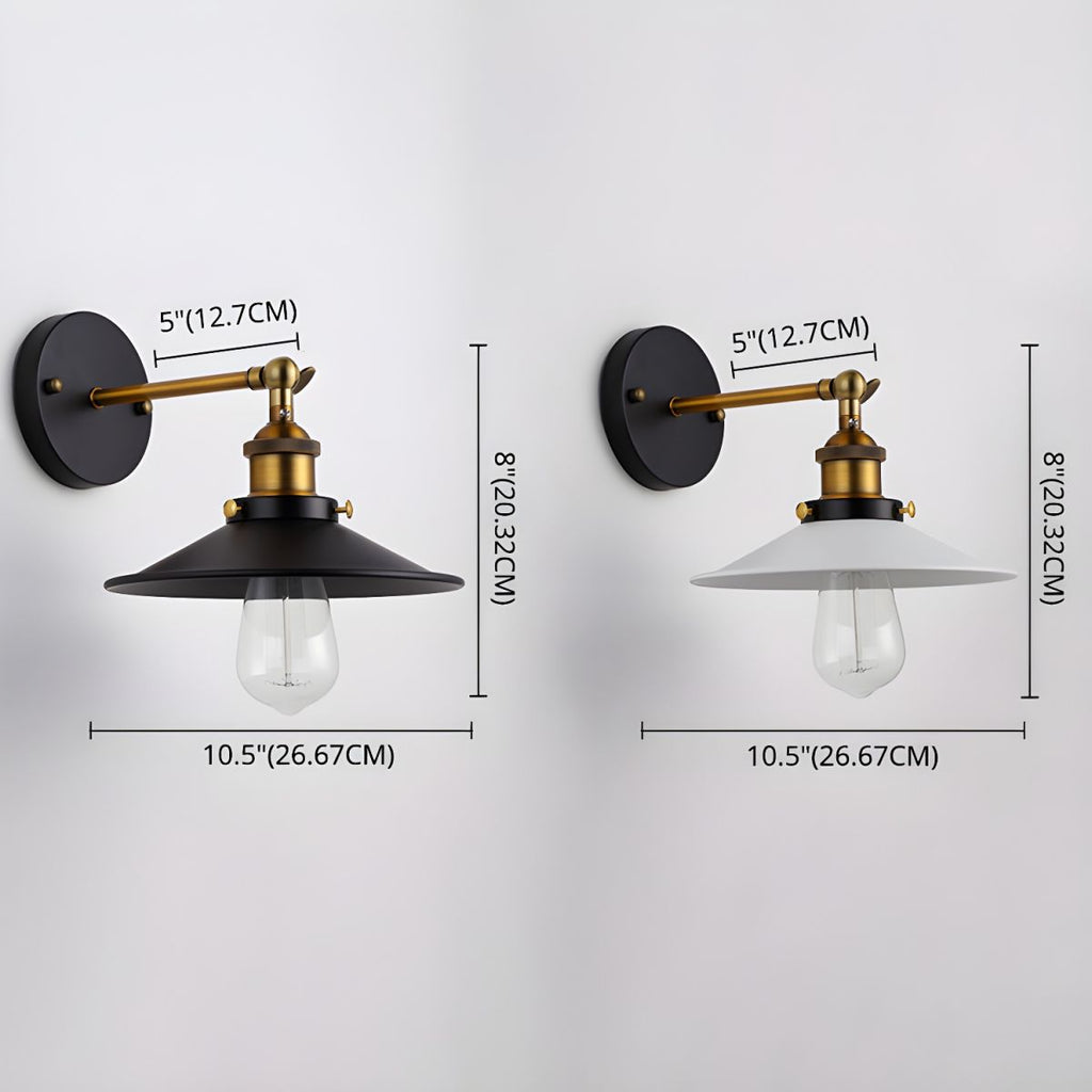 Retro Industrial Style Metal Saucer Shade Wall Light