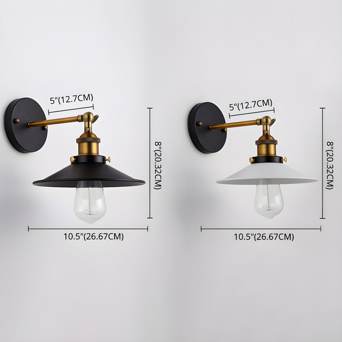 Retro Industrial Style Metal Saucer Shade Wall Light