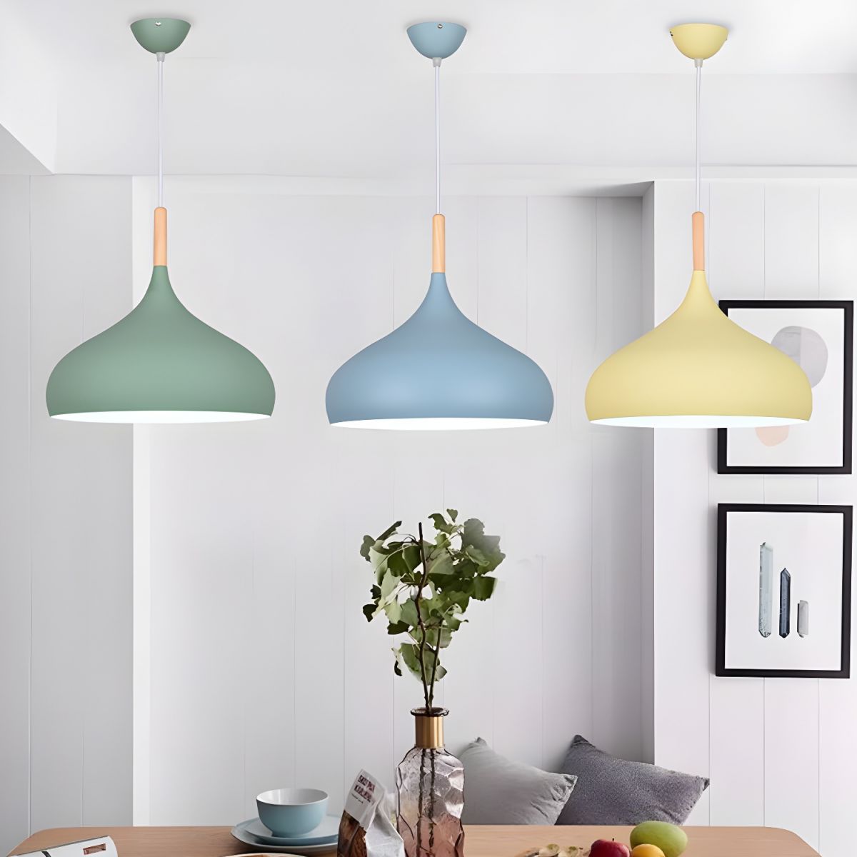 Nordic Wood Macaroon Pendant Light