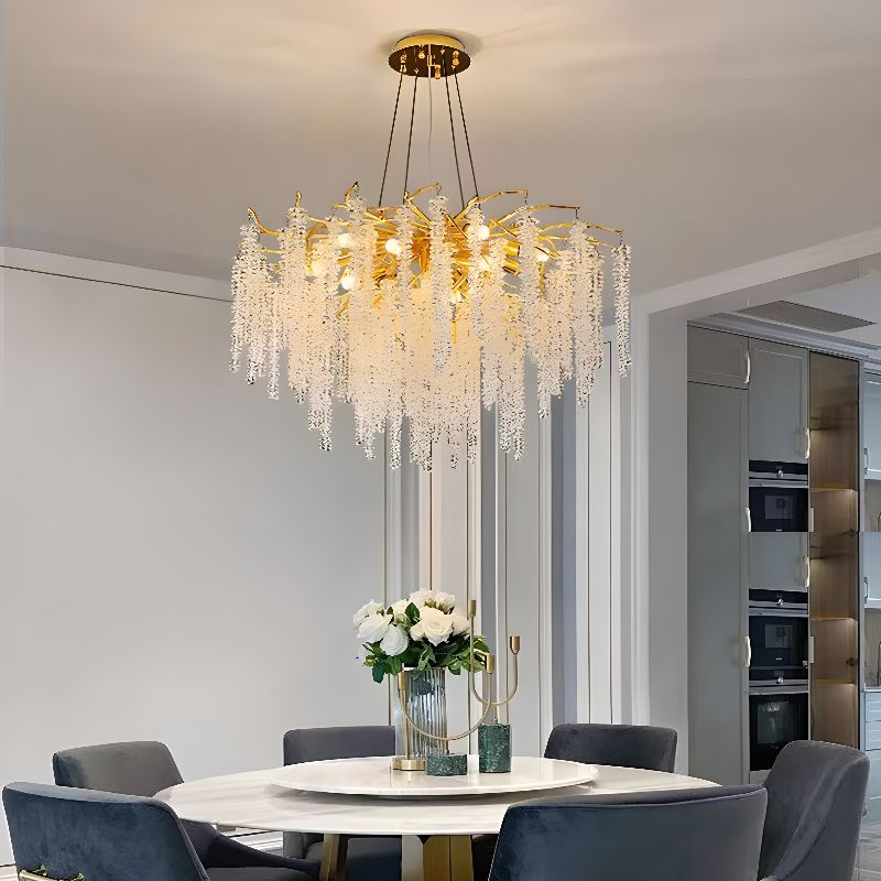 Elegant Crystal Aluminum Ceiling Chandelier