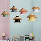 Macaroon Nordic Wood Color Pendant Light