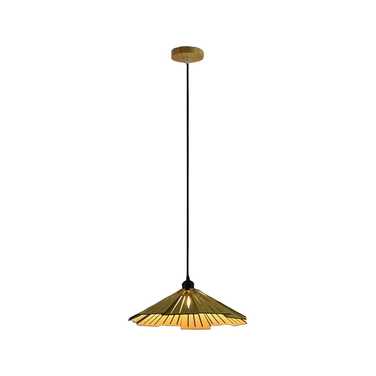Sora Cone Wabi-Sabi Wood Pendant Light
