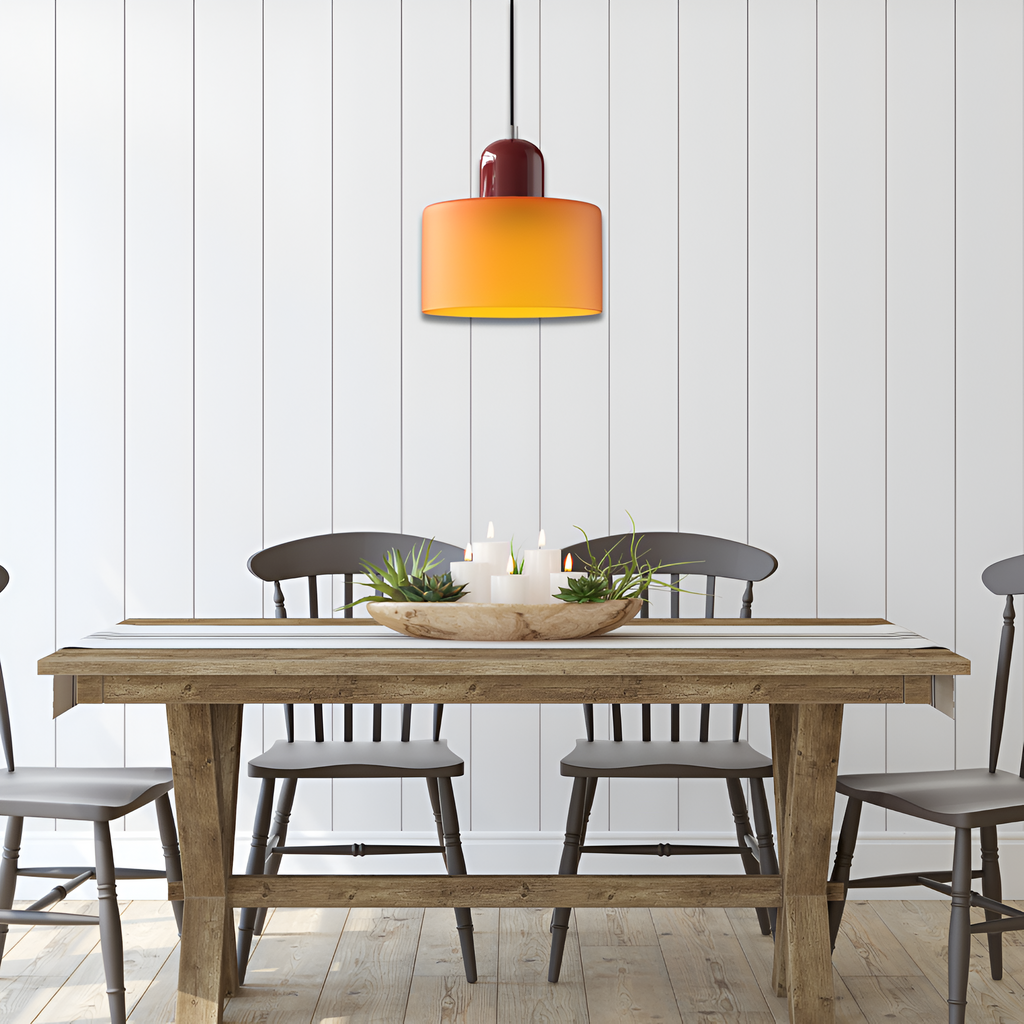 Nordic Iron Body Two-Tone Glass Pendant Light