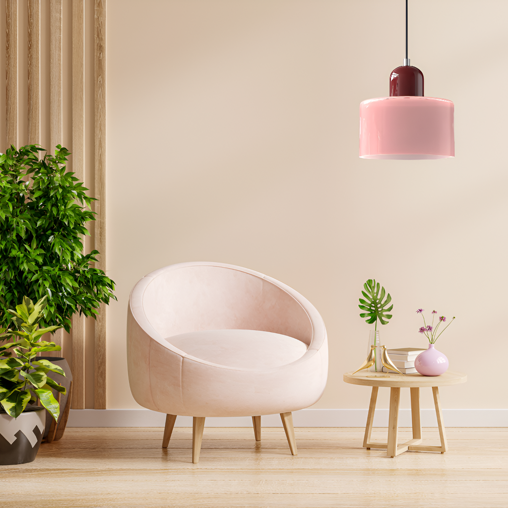 Nordic Iron Body Two-Tone Glass Pendant Light