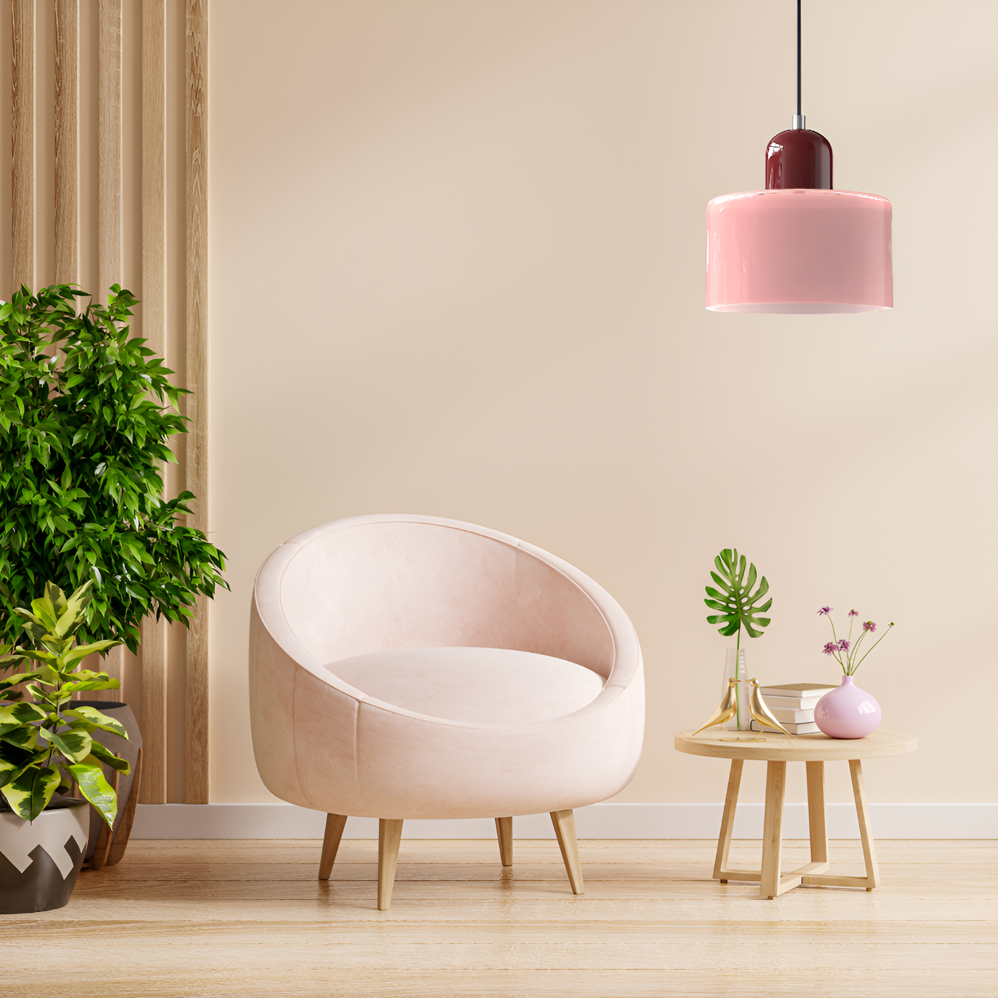 Nordic Iron Body Two-Tone Glass Pendant Light