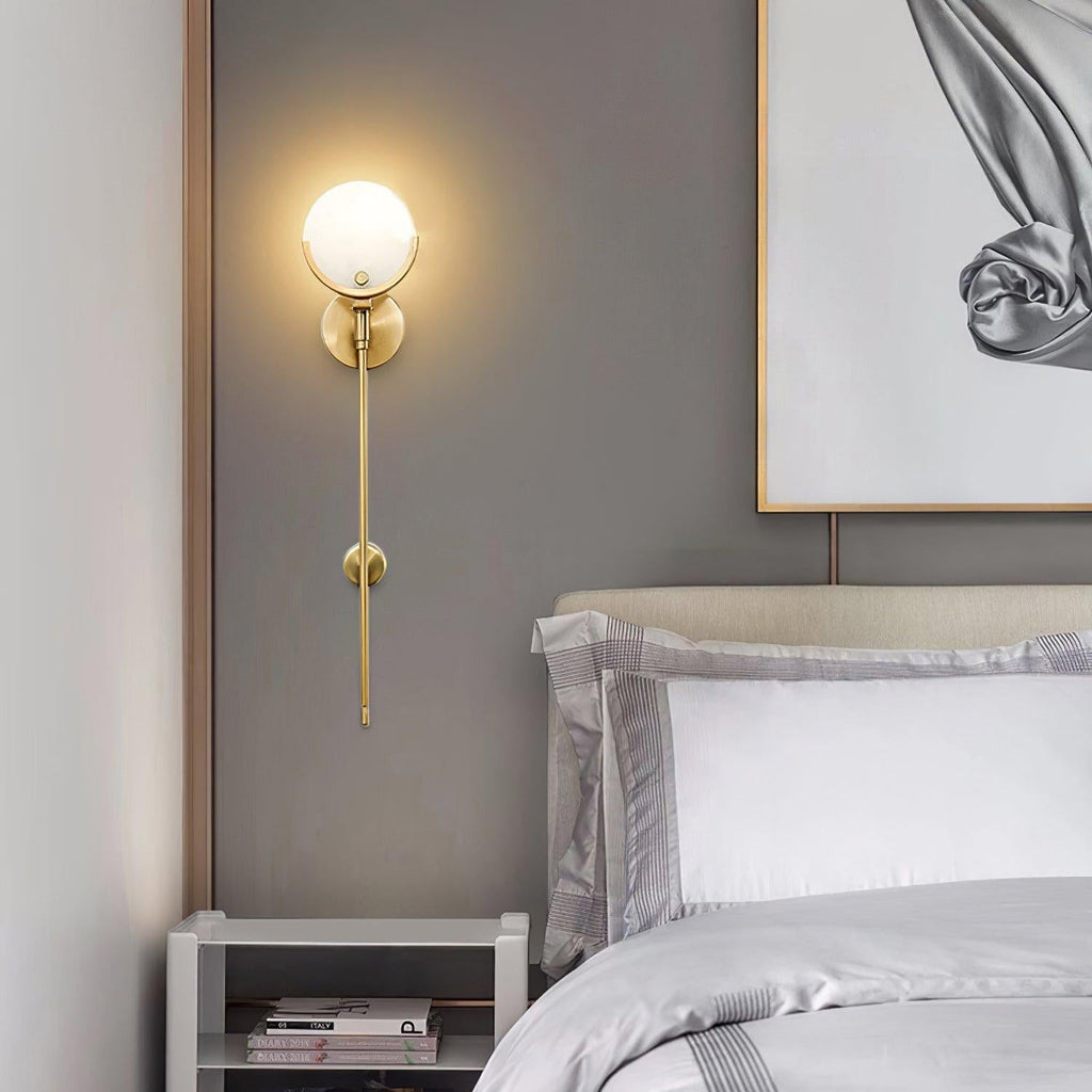 Alabaster Marble Ava Brass Wall Light