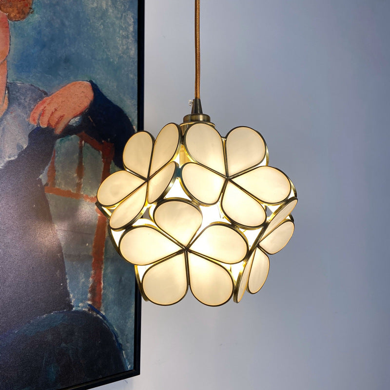 Nordic Handmade Brass Glass Pendant Light