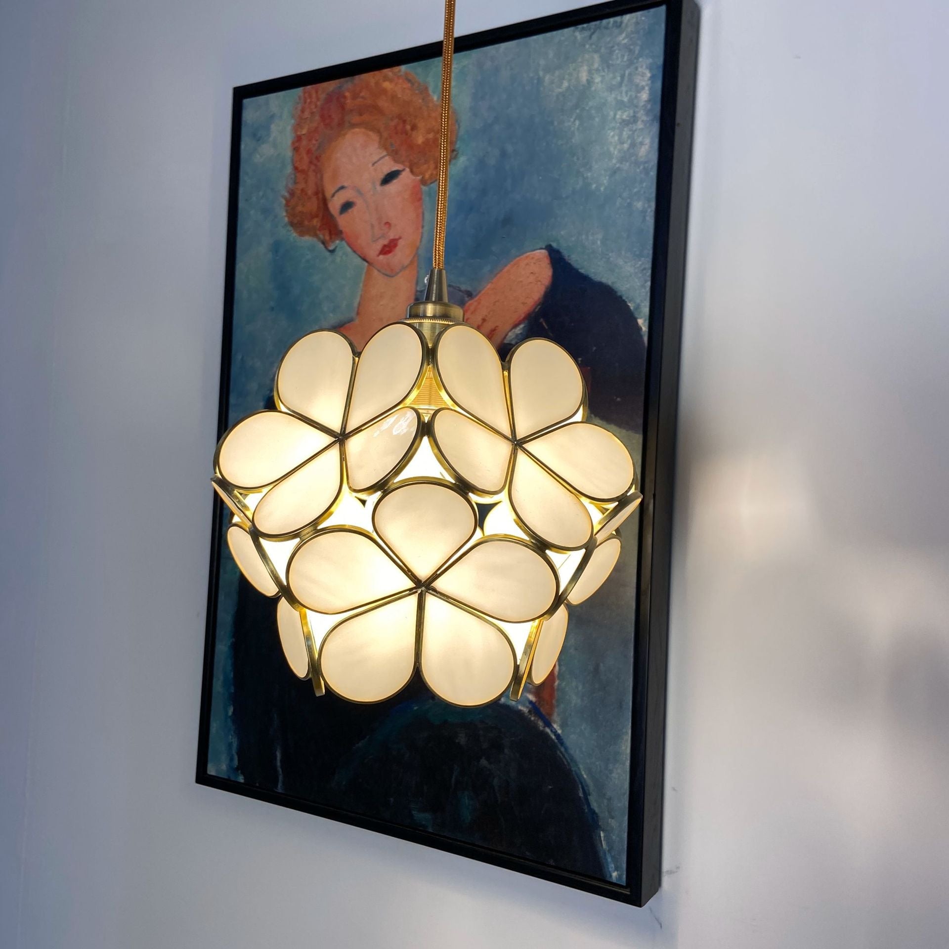 Nordic Handmade Brass Glass Pendant Light