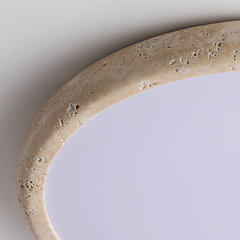 Travertine Japanese Style Round Ceiling Light