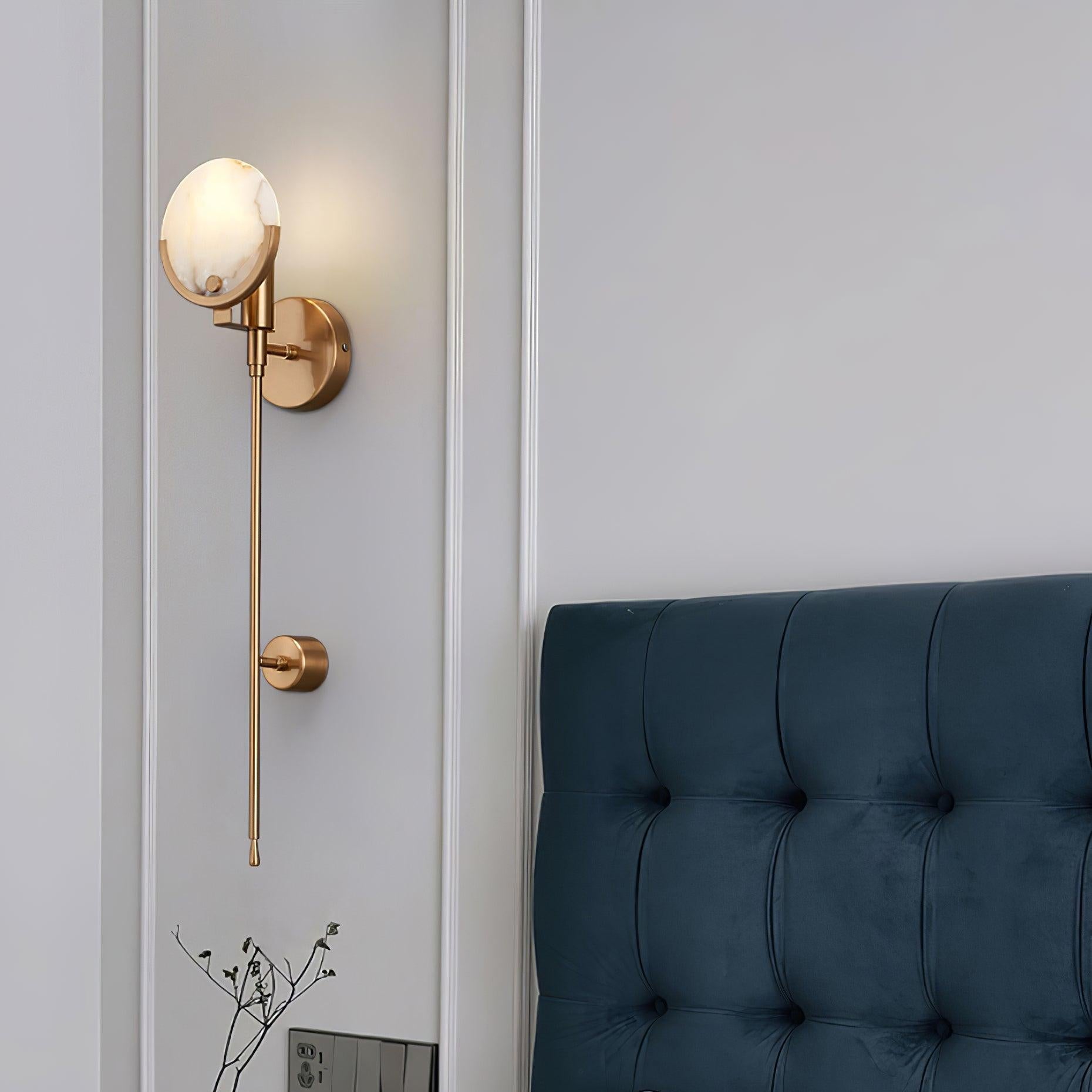 Alabaster Marble Ava Brass Wall Light