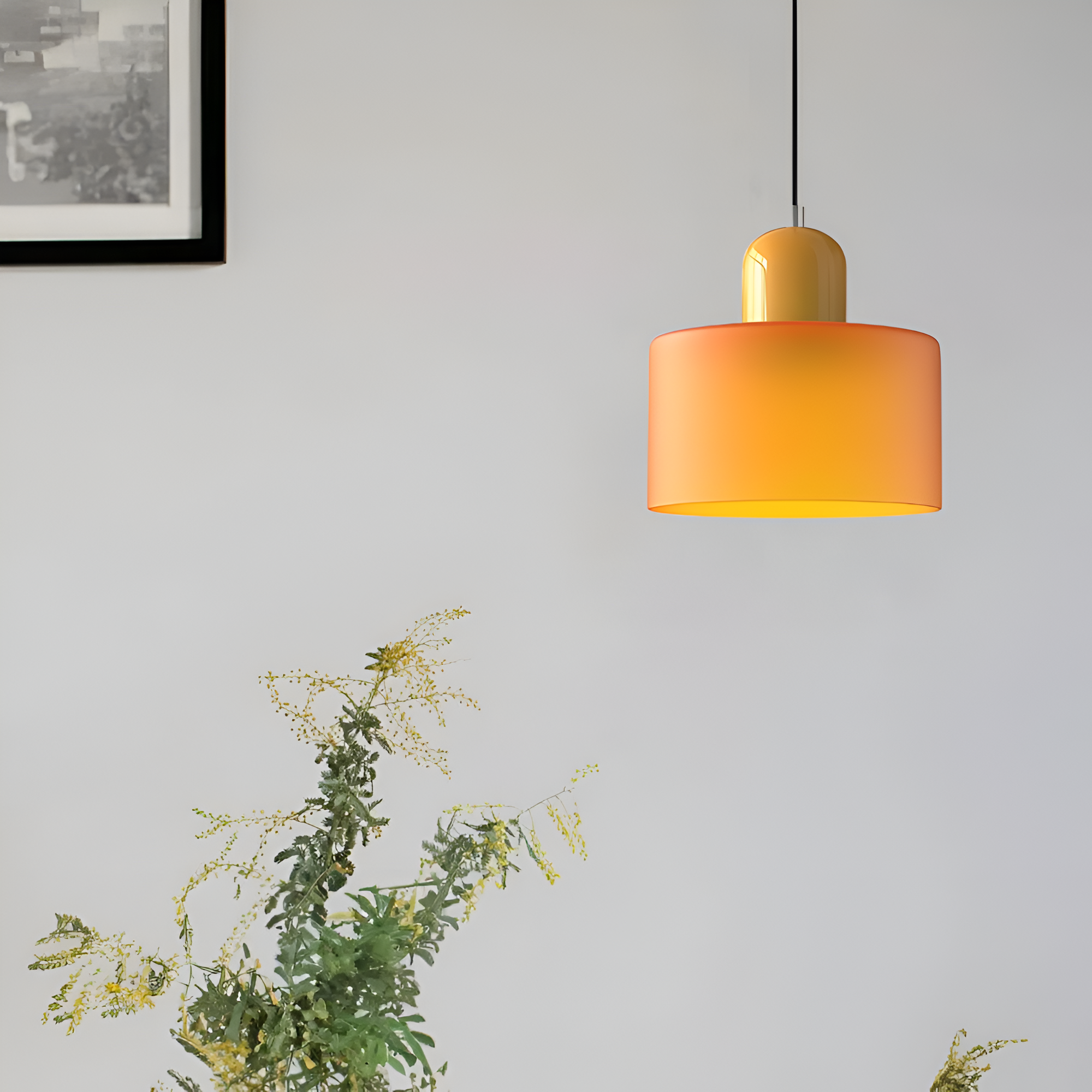 Nordic Iron Body Two-Tone Glass Pendant Light