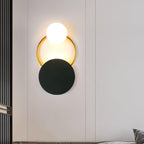 Black Circular Rings Wall Light