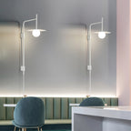 Ayumi Japandi Frosted Glass Minimalist Metal Wall Lamp