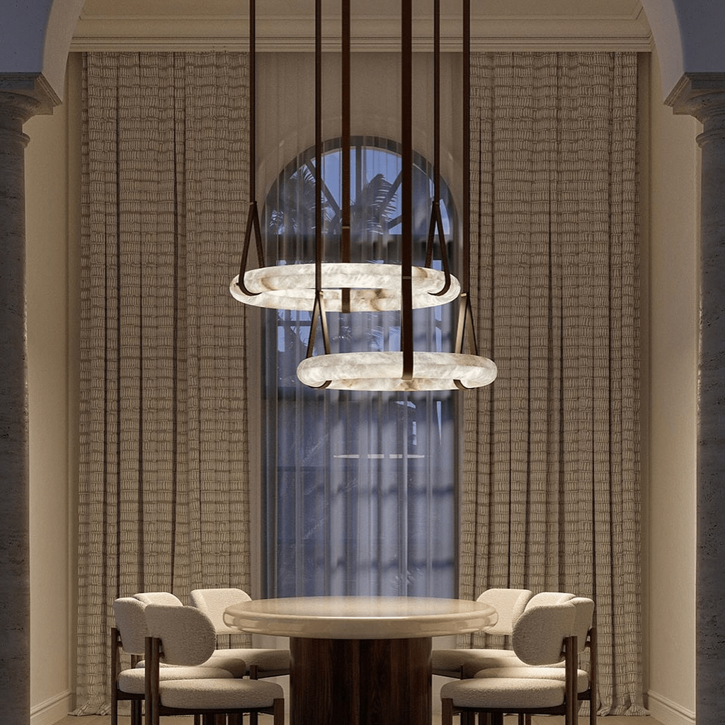 Halo Minimalist Alabaster Ring Pendant Light